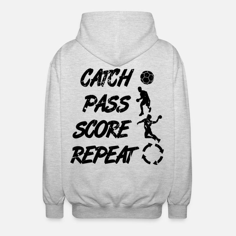 Attraper, passer, répéter, points - Veste à capuche unisexe - gris clair chiné