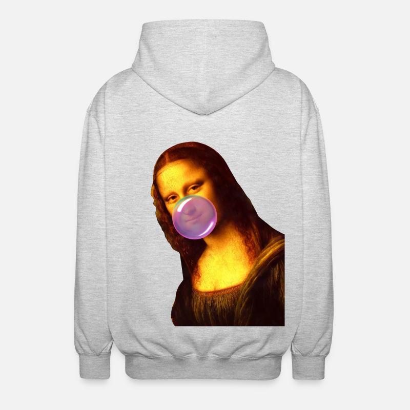 Mona Lisa Kaugummi Bubble - Unisex Kapuzenjacke - Hellgrau meliert