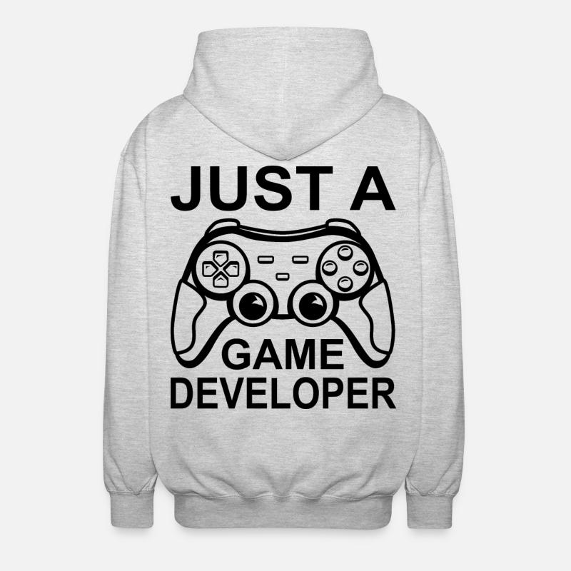 Only one game developer - Unisex Hooded Jacket - light heather grey