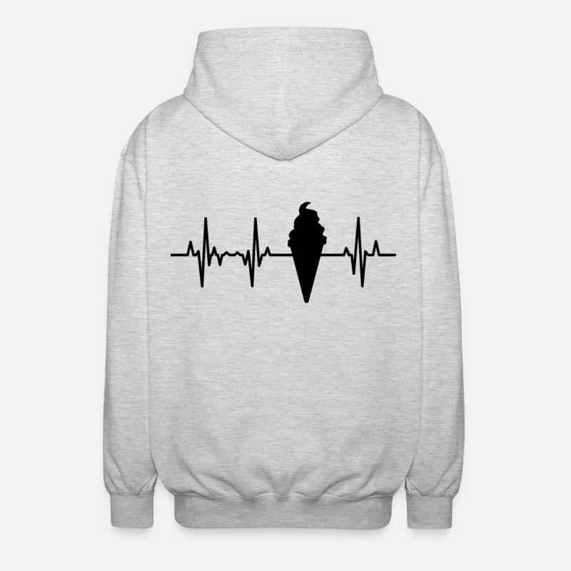 Palpitations cardiaques de crème glacée - Veste à capuche unisexe - gris clair chiné