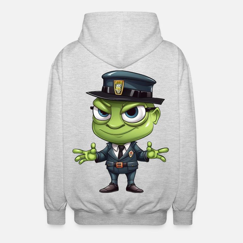 Grasshopper Polizei - Unisex Kapuzenjacke - Hellgrau meliert