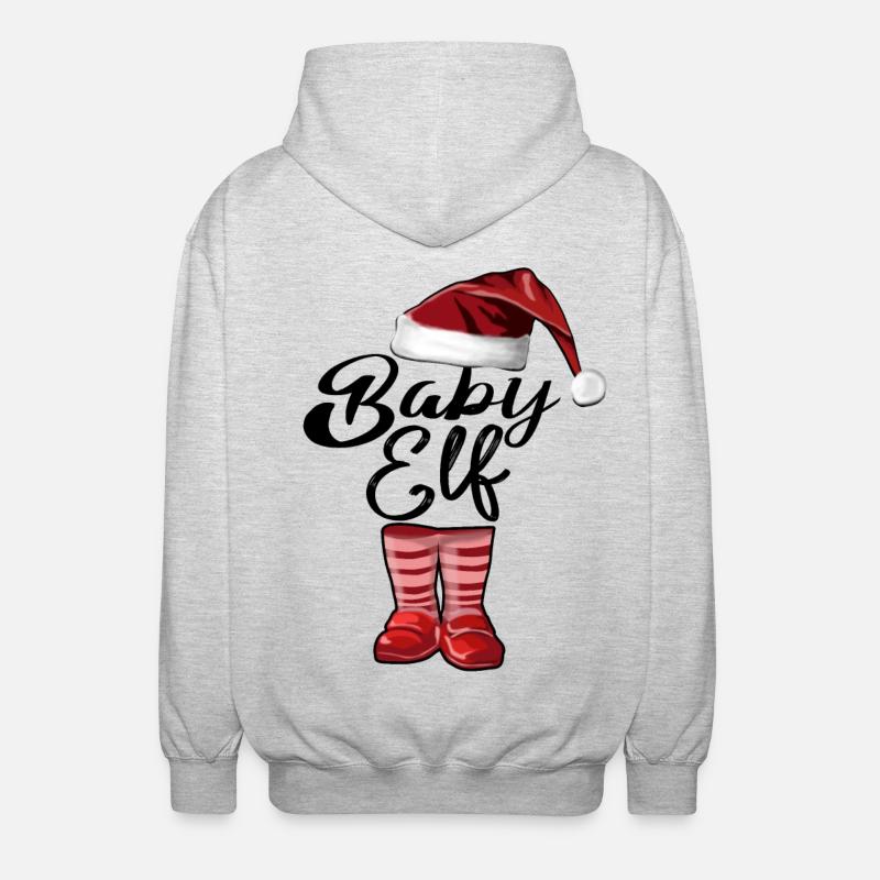 Bébé Elfe – Douce Conception de Noël - Veste à capuche unisexe - gris clair chiné