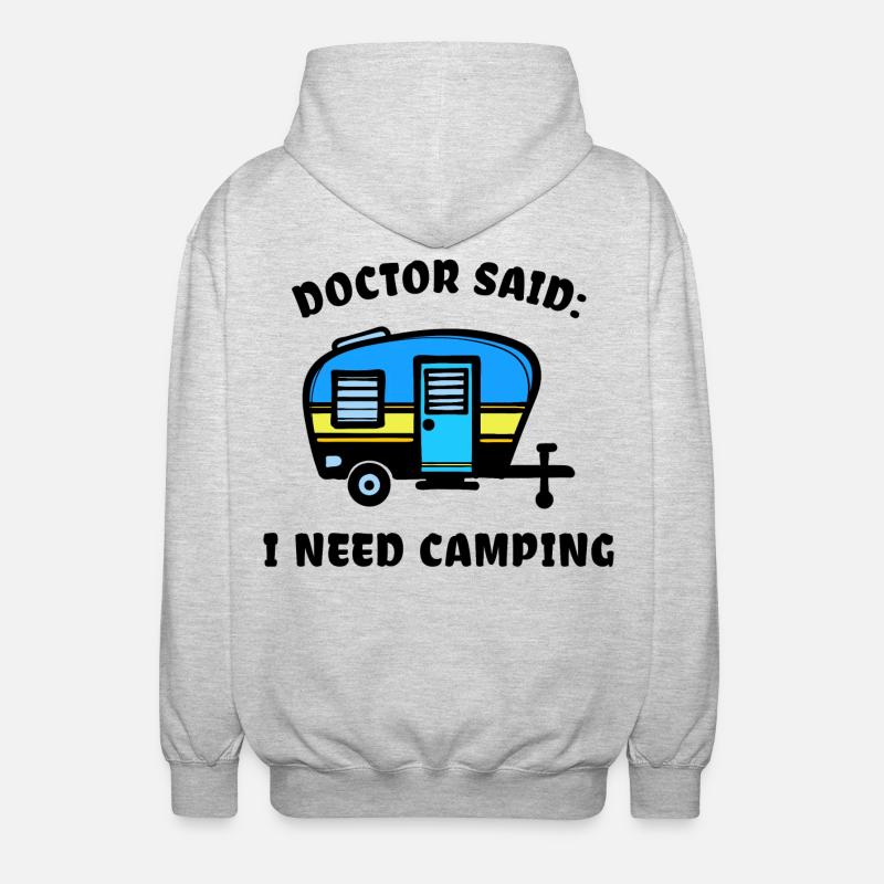 Camper Camping Camping-car Déclaration Randonneur - Veste à capuche unisexe - gris clair chiné