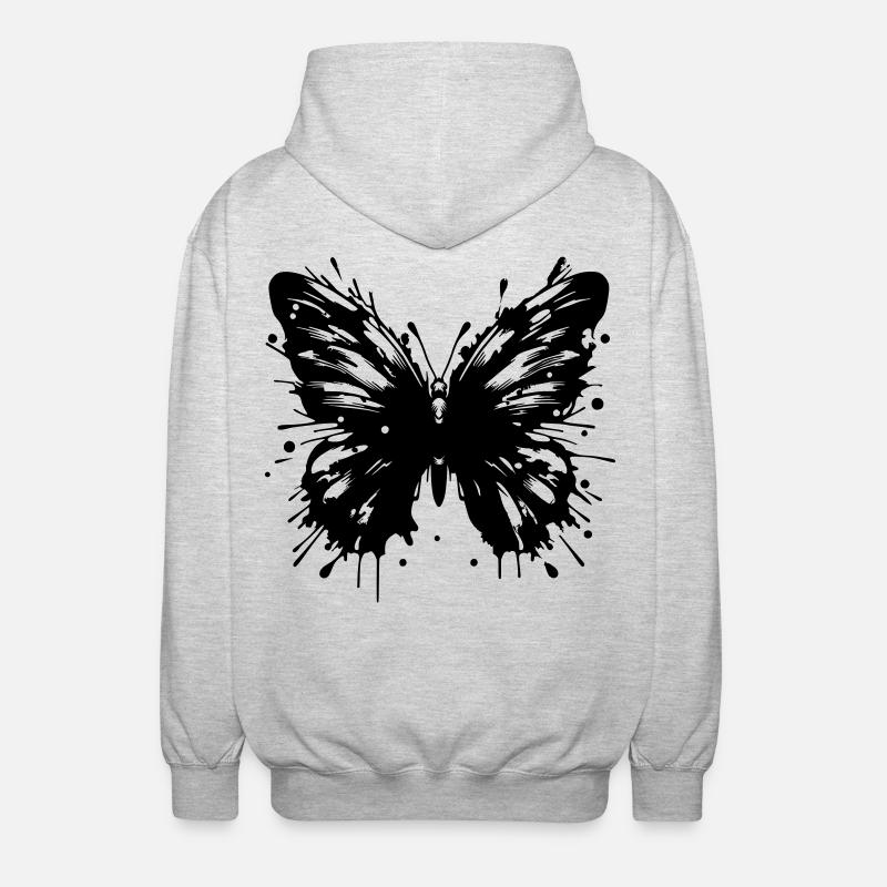Papillon - Veste à capuche unisexe - gris clair chiné