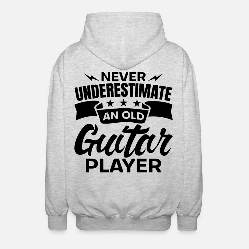 Old Guitarist - Unisex Hooded Jacket - light heather grey