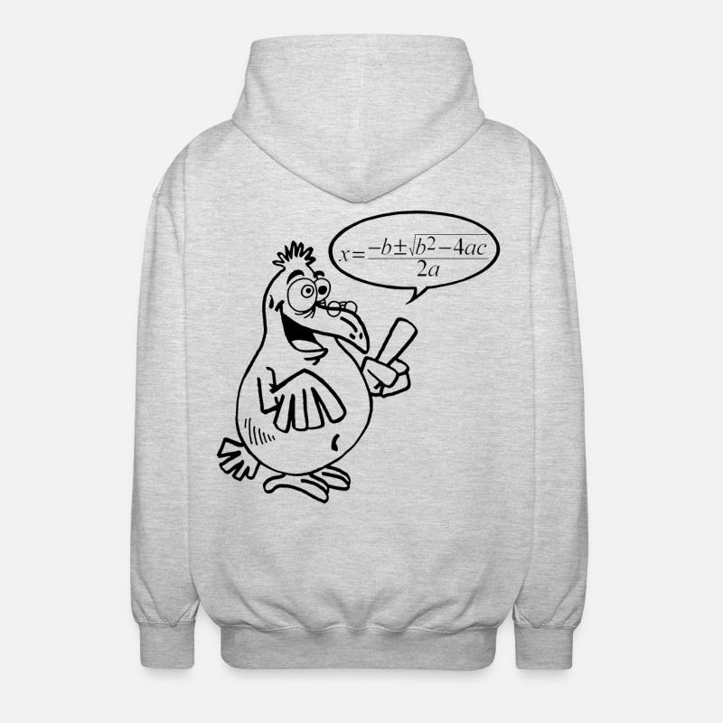 Schwarzer Schlauer Vogel - Unisex Kapuzenjacke - Hellgrau meliert