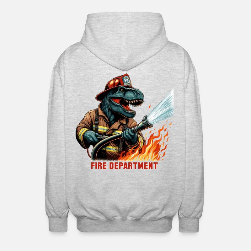 Pompier T-Rex cadeau - Veste à capuche unisexe - gris clair chiné