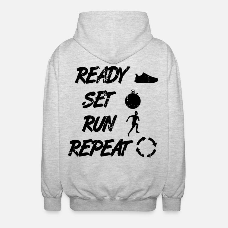 Funny Runner Routine - Unisex Hooded Jacket - light heather grey