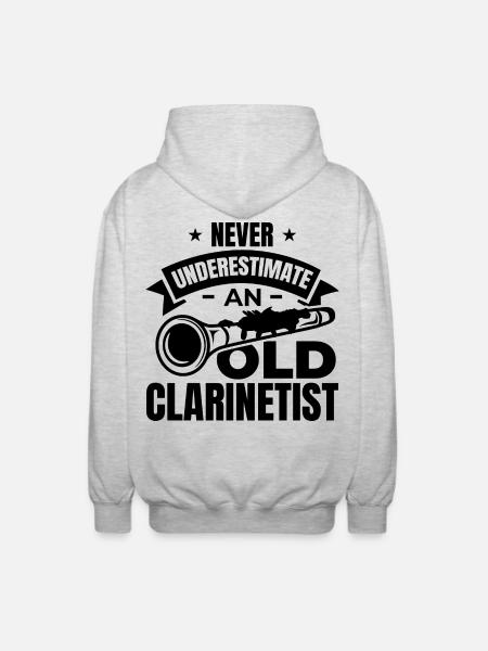 Clarinetist grandfather - Unisex Hooded Jacket - light heather grey