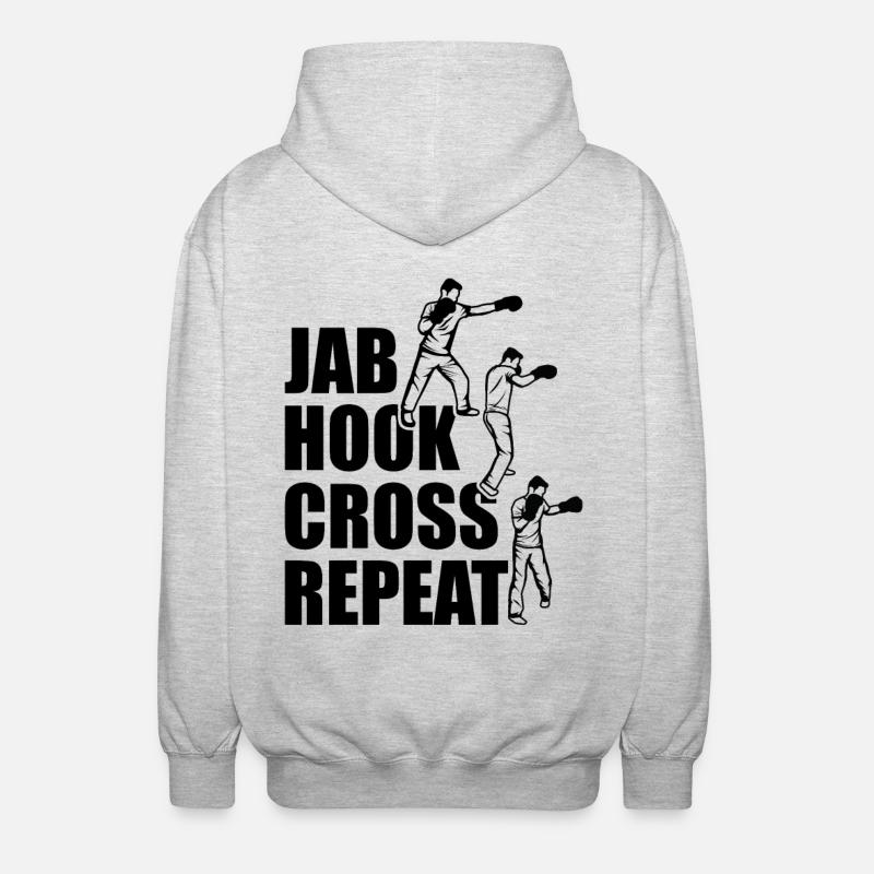 Techniques de boxe - Veste à capuche unisexe - gris clair chiné