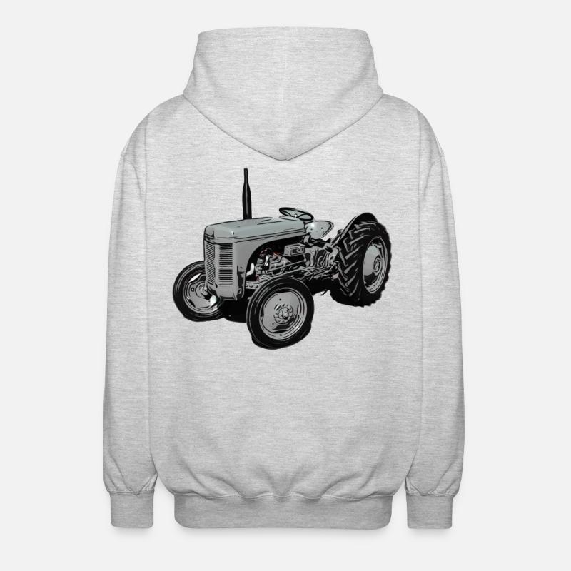 Alter Fergie TE20 Traktor - Unisex Kapuzenjacke - Hellgrau meliert