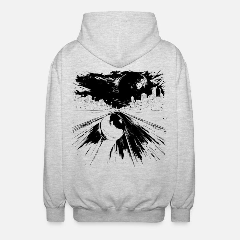 Bowling - Unisex Kapuzenjacke - Hellgrau meliert