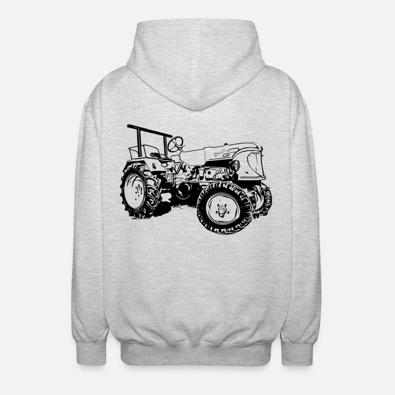 Traktor Güldner ADN-8 Haifischmaul - Unisex Kapuzenjacke - Hellgrau meliert