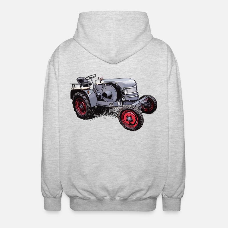 Oldtimer Traktor Kramer K12 - Unisex Kapuzenjacke - Hellgrau meliert