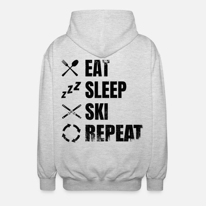 Routine des amateurs de ski - Veste à capuche unisexe - gris clair chiné