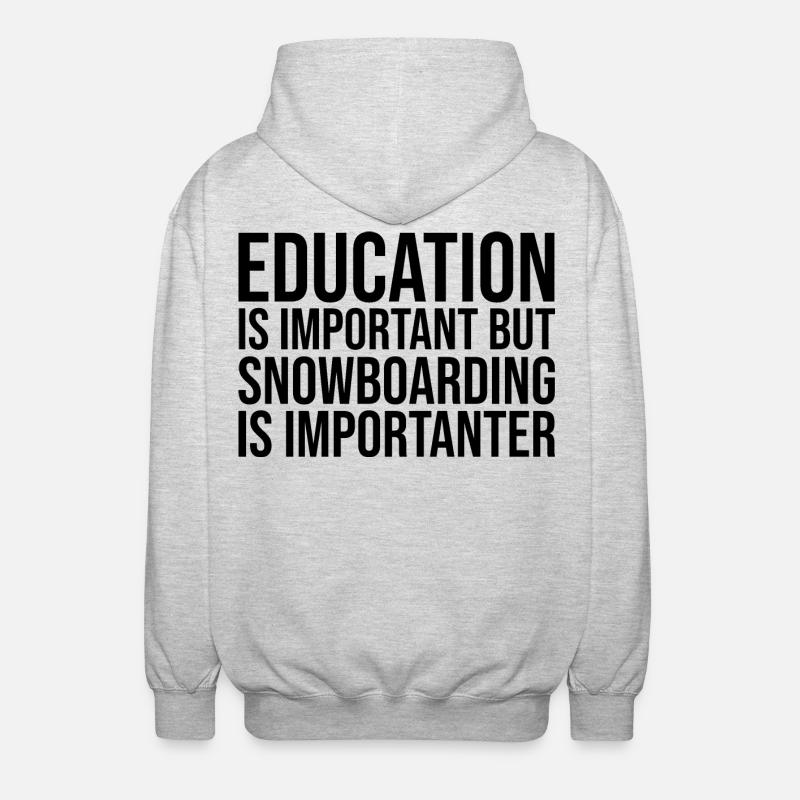 Snowboard - Unisex Kapuzenjacke - Hellgrau meliert