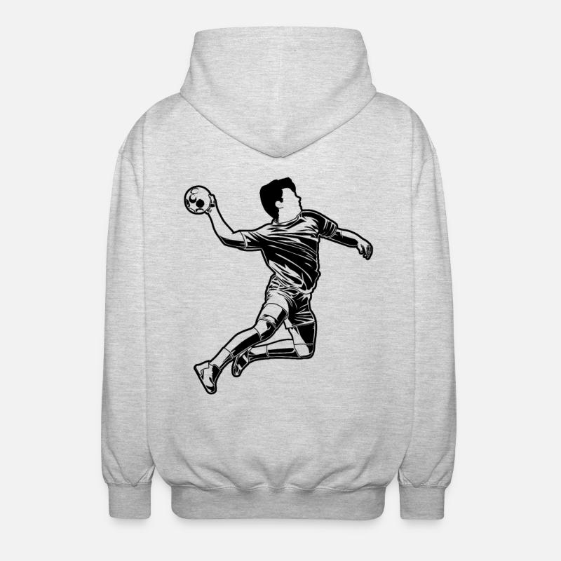 Graphismes de joueurs de handball - Veste à capuche unisexe - gris clair chiné