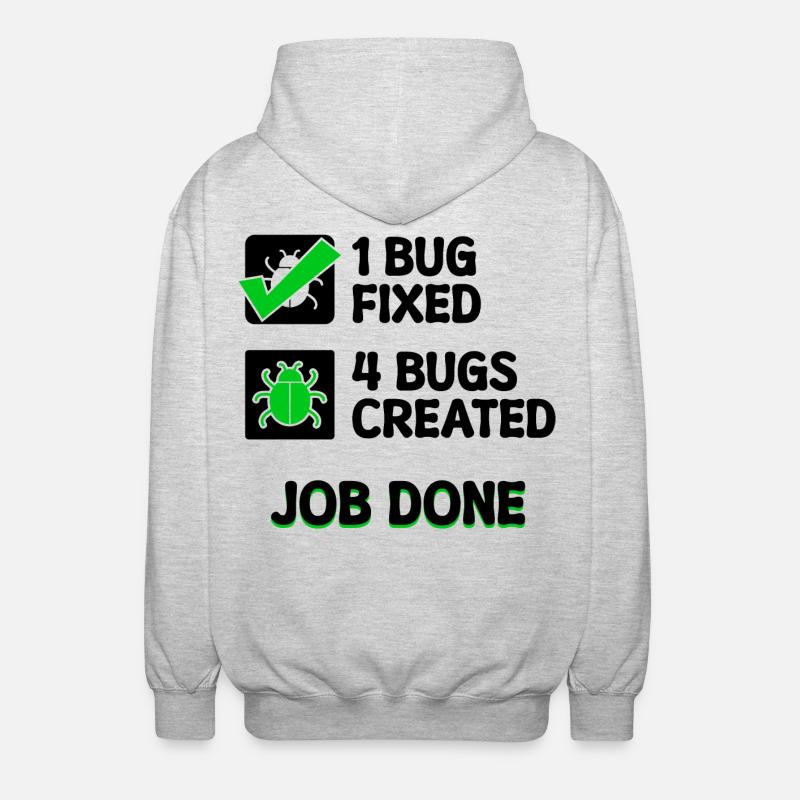 Programmierer Developer Bugfixing Bugs Skripting - Unisex Kapuzenjacke - Hellgrau meliert