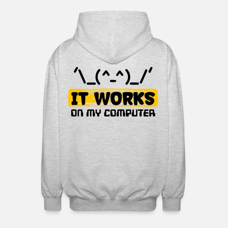 Coden Skripting Computerfreak Developer Statement - Unisex Kapuzenjacke - Hellgrau meliert