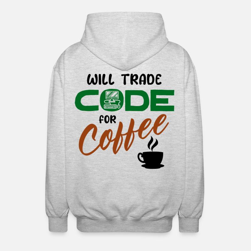 Code Statement Developer Computerfreak Informatik - Unisex Hooded Jacket - light heather grey