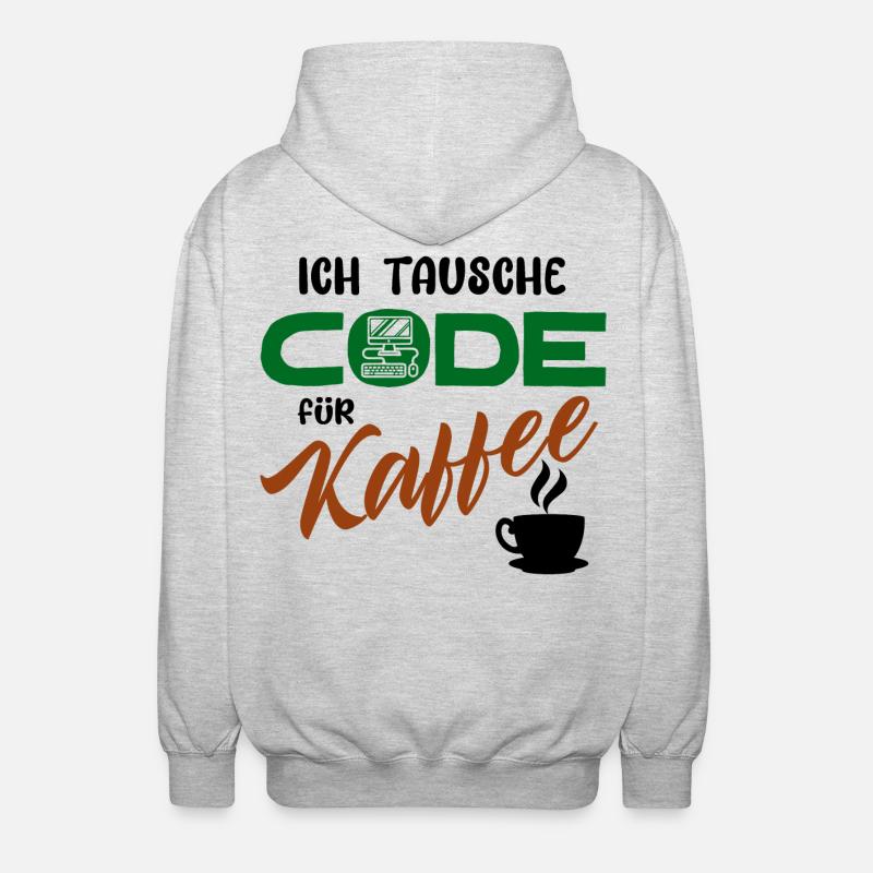 Code de développeur de logiciels programmeurs - Veste à capuche unisexe - gris clair chiné