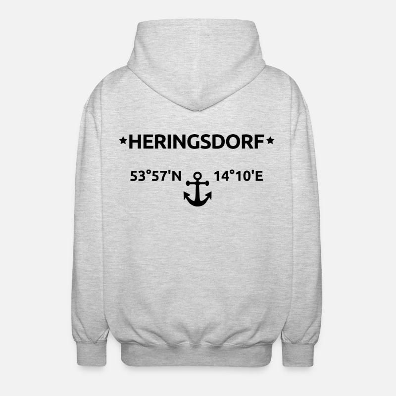 Coordonnées de Heringsdorf - Veste à capuche unisexe - gris clair chiné