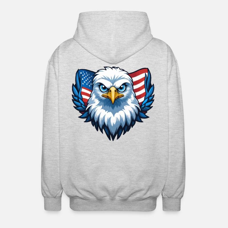 Drapeau des États-Unis Eagle Wings - Veste à capuche unisexe - gris clair chiné