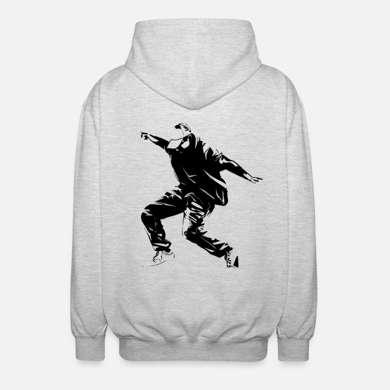 Breakdance Graphics - Unisex Hooded Jacket - light heather grey