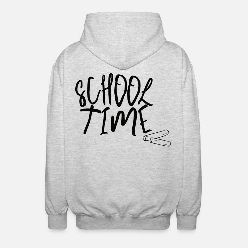 School Time – Minimal Schulstart Design - Unisex Kapuzenjacke - Hellgrau meliert