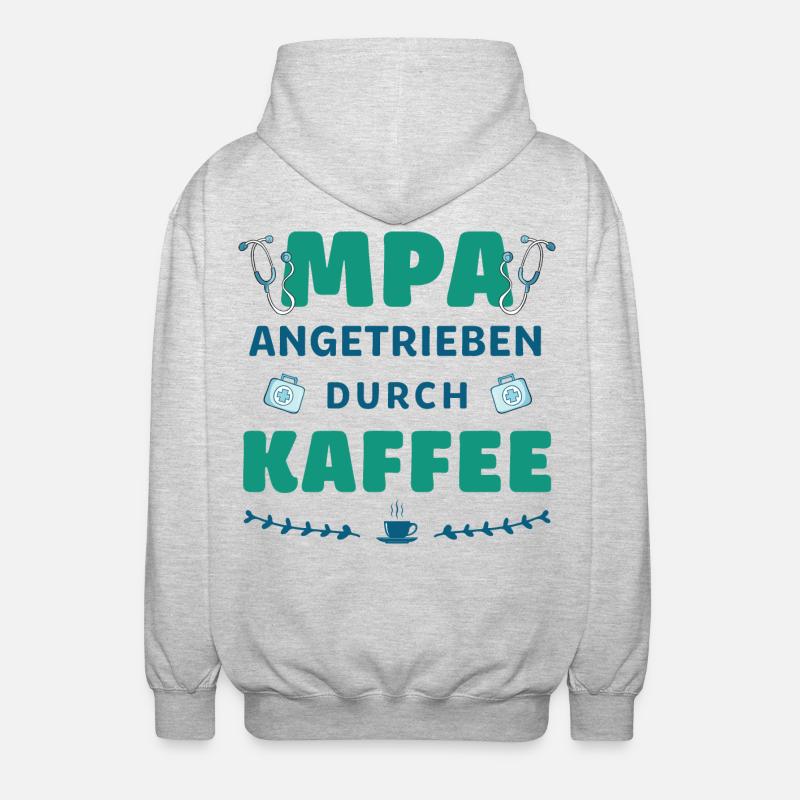 Medizinische Praxisassistentin | Mpa | Kaffee - Unisex Kapuzenjacke - Hellgrau meliert