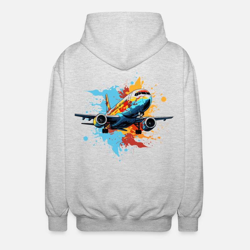 Graffiti d’avion - Veste à capuche unisexe - gris clair chiné
