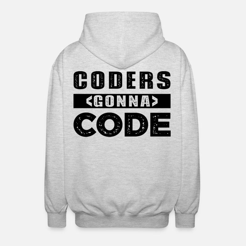 Coders Gonna Code - Unisex Kapuzenjacke - Hellgrau meliert