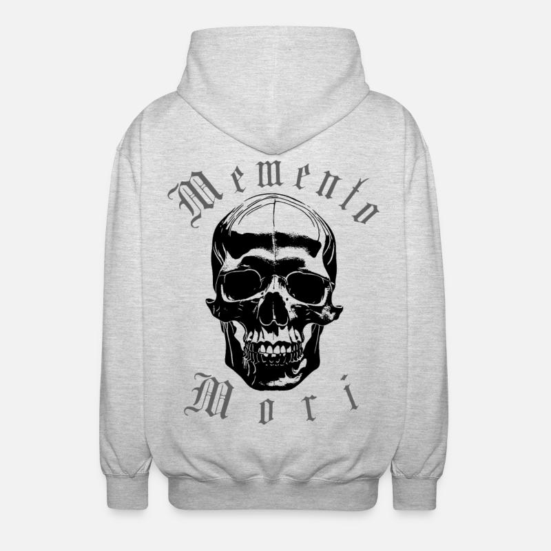 Memento Mori Skull - Unisex Kapuzenjacke - Hellgrau meliert