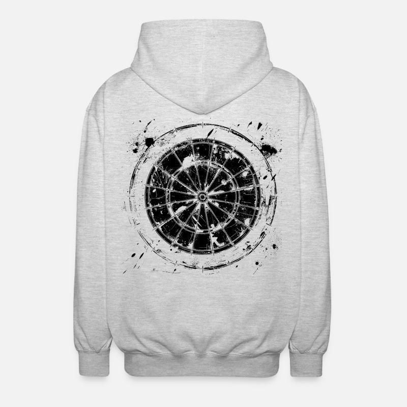 Dessin de jeu de fléchettes - Veste à capuche unisexe - gris clair chiné
