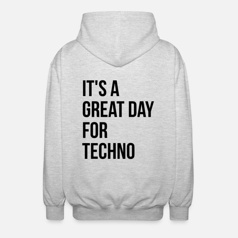 techno - Veste à capuche unisexe - gris clair chiné