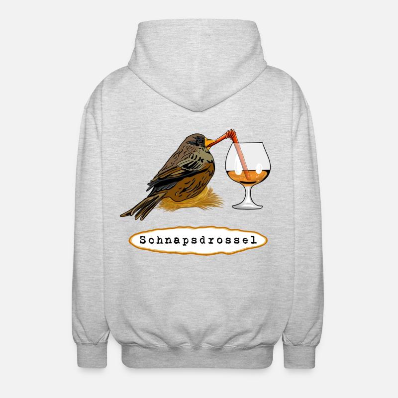 Stößchen! Schnapsdrossel - Unisex Kapuzenjacke - Hellgrau meliert