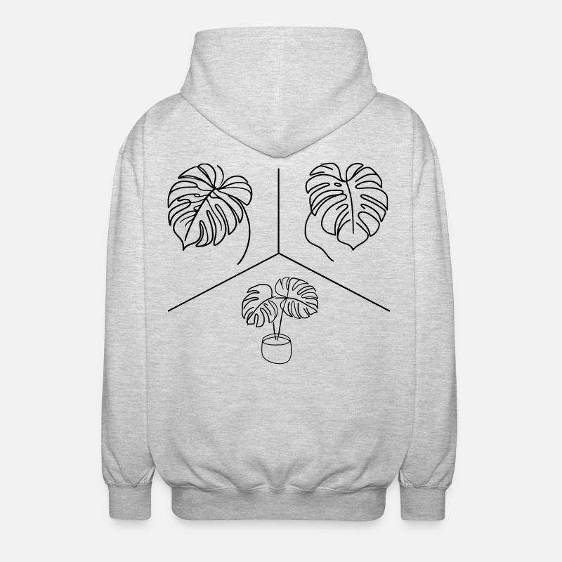 Conception Monstera - Veste à capuche unisexe - gris clair chiné
