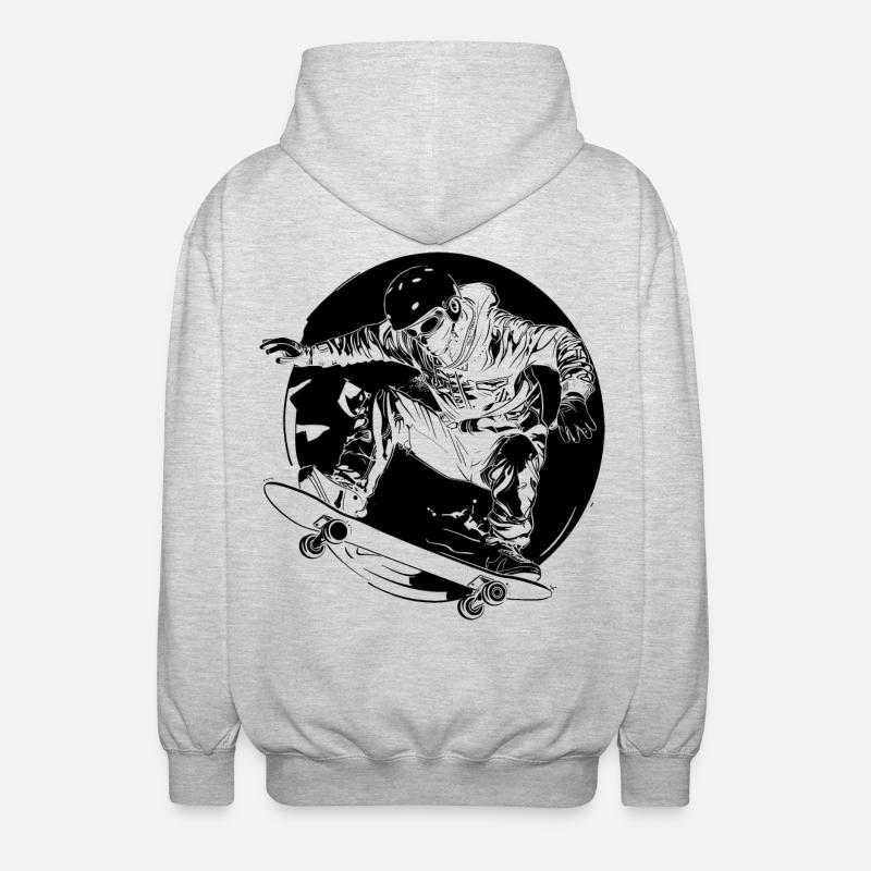 Skateboarder Comic-Stil - Unisex Kapuzenjacke - Hellgrau meliert