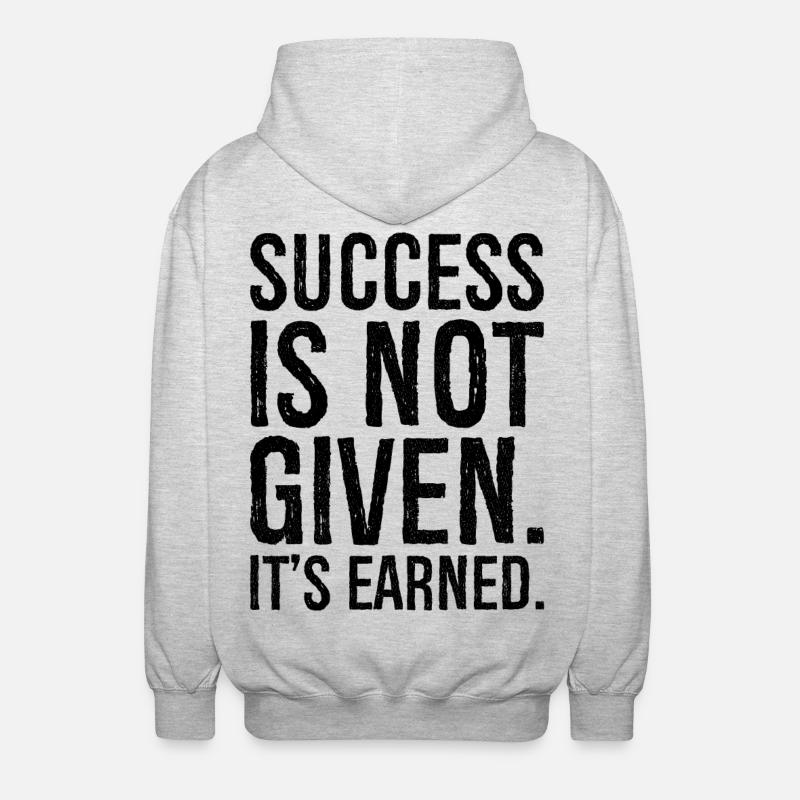 success is not given it's earned - Veste à capuche unisexe - gris clair chiné