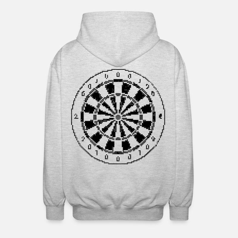 Jeu de fléchettes Pixel Graphique - Veste à capuche unisexe - gris clair chiné