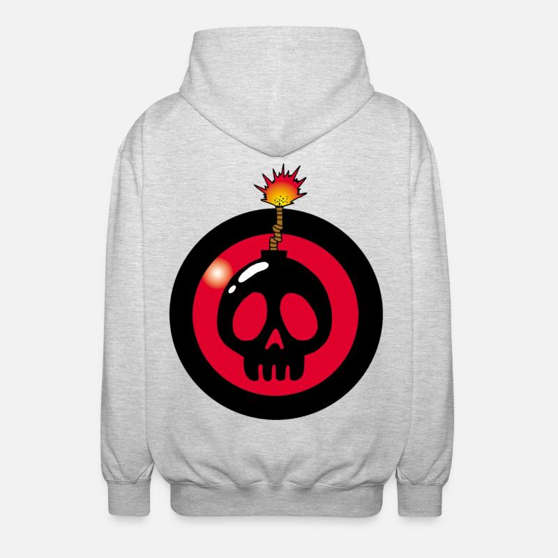 Explodierender Schädel - Unisex Kapuzenjacke - Hellgrau meliert