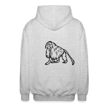 Singe Gelada - Veste à capuche unisexe - gris clair chiné - Dos - AI Model Male 185 light (185cm)