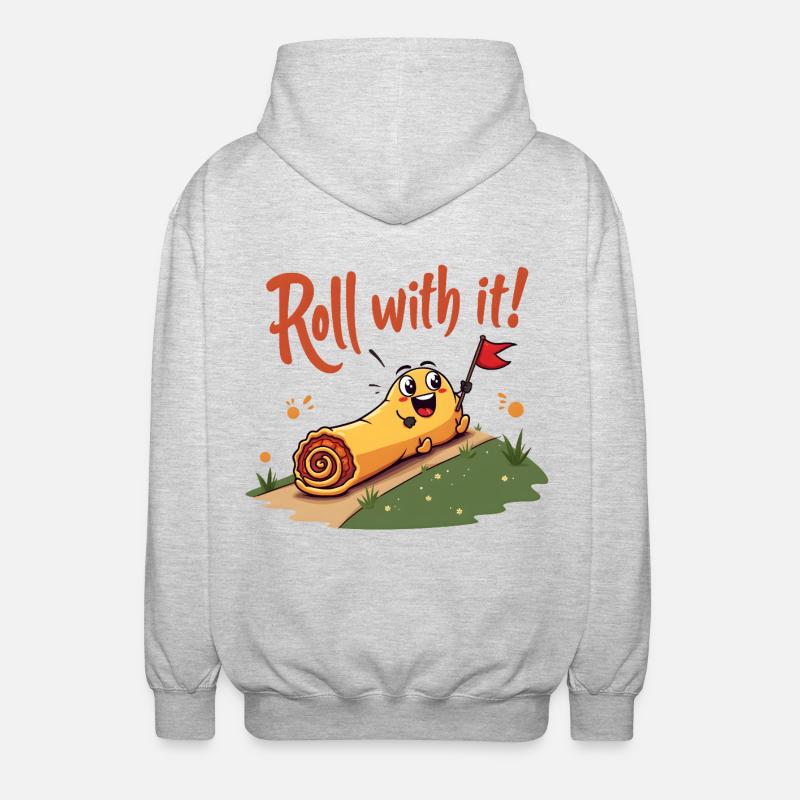 Roll With It Egg Roll - Unisex Hooded Jacket - light heather grey