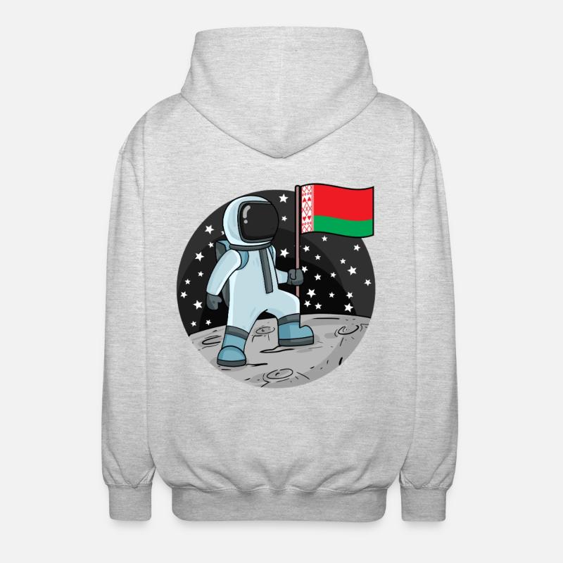 Drapeau astronaute Biélorussie - Veste à capuche unisexe - gris clair chiné