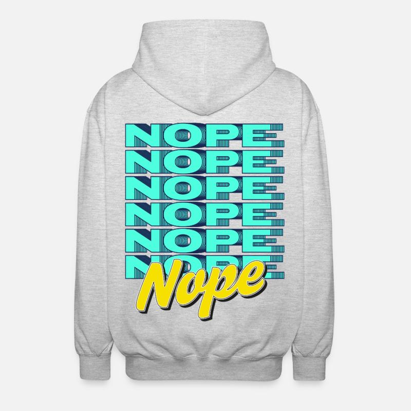 NOPE – Bold & Sassy Statement - Unisex Hooded Jacket - light heather grey