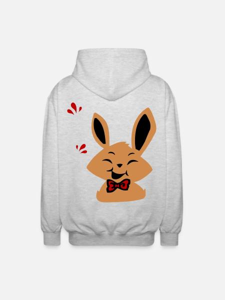 Osterhase - Unisex Kapuzenjacke - Hellgrau meliert