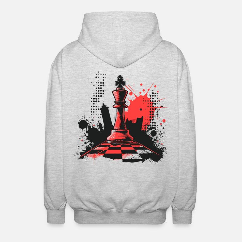 Pièces d’échecs Graffiti - Veste à capuche unisexe - gris clair chiné