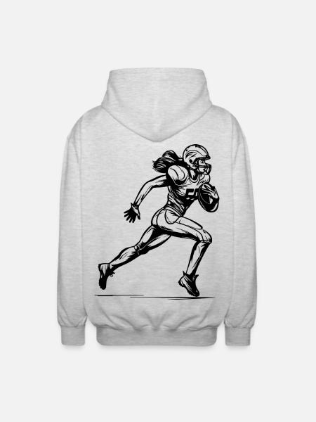 American Football Player - Unisex Hooded Jacket - light heather grey