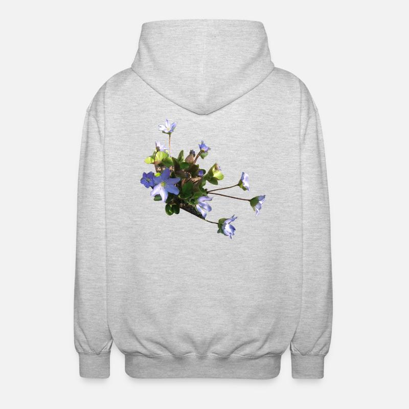 Leberblümchen - Unisex Kapuzenjacke - Hellgrau meliert