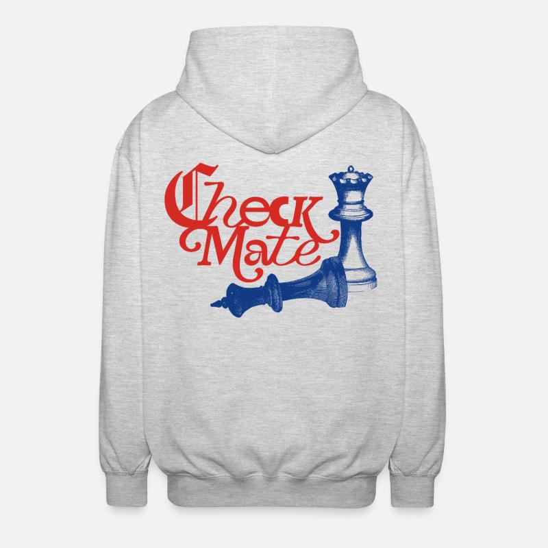 Check Mate Statement - Unisex Kapuzenjacke - Hellgrau meliert
